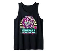 1950 Anno della Tigre Retro Vaporwave Tramonto Zodiaco Cinese Canotta