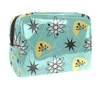 1950S Atomic Vintage Cosmetic Bag per le donne carino moda borsa impermeabile trucco borsa spaziosa viaggio toilette sacchetto regali ragazze, Multicolore 01, 18.5x7.5x13cm/7.3x3x5.1in, Beauty Case