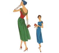 1950's Cucito Motivo: Vogue Elegante Abito da Sera - Busto = 96.5cm (97cm)
