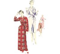 1950s Motivo,Vogue Vestaglia,Fascia Anteriore Vestaglia - Busto = 86.4cm-91.4cm