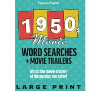 1950s Movie Word Searches + Movie Trailers; Watch the movie trailers of the puzzles you solve! (Large Print): For Adults, Seniors and Teens who Love Word Search Puzzles and Movies!
