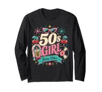1950s Retro Rockabilly Pinup Vintage Style for Women Maglia a Manica