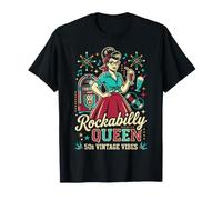 1950s Retro Rockabilly Pinup Vintage Style for Women Maglietta