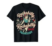 1950s Retro Rockabilly Pinup Vintage Style for Women Maglietta