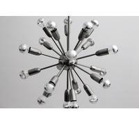 1950s Stile 20 Bracci Piccolo Riccio Lampadario Décor Ciondolo Sputnik Ottone