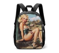 1950s Vintage Pin-up-Girls cassetta delle lettere casual zaino divertente quotidiano zaino da viaggio borsa a tracolla per donne uomini