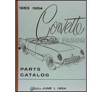 1953-1954 Chevrolet Corvette Parti Libro Ristampa 54 Edizione Catalogo Chevy