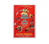1954 - Poster di film musicale americano con sette spose per sette fratelli, decorazione da parete, per soggiorno, camera da letto, 30 x 45 cm
