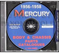 1956 1957 1958 Mercury 4 Illustrato Parti Libri Su CD Corpo E Telaio Catalogs