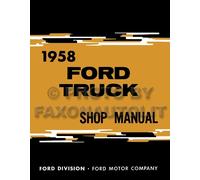 1958 Ford Pickup E Camion Negozio Manuale 58 F100 F250 F350 F450 F550-F1100