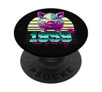 1959 Anno del maiale Compleanno 80 Segno zodiacale cinese retrò PopSockets PopGrip Adesivo