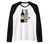 1959 Come Il Vino FINE I Get Better with Age Birthday Meme Maglia con Maniche Raglan