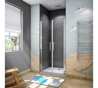 195cm Box Doccia Per Nicchia Doppia porta battente-Saloon In Vetro 6mm Temperato Trasparente Anticalcare Larga 85cm