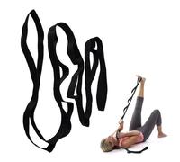 196×2.5cm Cintura di Allungamento Yoga, Cintura Yoga con 10 Loop, Yoga Stretching Belt, Daisy Chain Ideale per Pilates, Danza, Allenamento, Ginnastica, Migliorare la Flessibilità del Corpo (Nero)