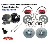 1960-66 Ford Falcon Potenza Anteriore Freno a Disco Kit 5 Lug, Xd Rotori Rosso