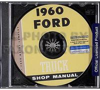 1960 Ford Pickup E Camion Cd-Rom Riparazione Negozio Manuale F100 F250 F350