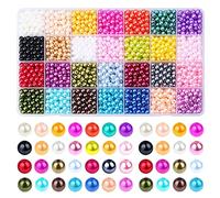 1960 perline da 6 mm, 28 colori, multicolore, sfuse per artigianato con fori per la creazione di gioielli, piccole perle di riempimento per artigianato, bracciali, collane, orecchini