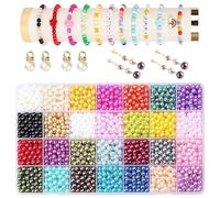 1960 Pezzi Colori Perle, 6 mm, 28 Colori, Multicolori, Materiale Degli Orecchini Della Collana Del Braccialetto,Perline Sfuse Per Artigianato Con Fori Per La Creazione di Gioielli