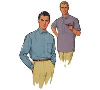 1960s Cartamodello, Uomo a Sprone Camicia - Giropetto: 96.5-102cm (96.5- 101.6cm