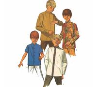 1960s Motivo,da Bambino Nehru Giacca,Beatles - Guru Camicia - Giropetto = 76.2cm