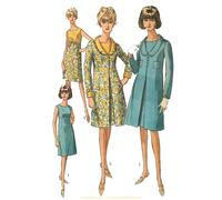 1960s Motivo, Donna Guaina Abito E Cappotto - Busto = 81.3cm (81.3cm)