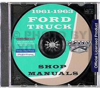 1961 1962 1963 Ford Pickup E Camion Riparazione Negozio Manuale Cd-Rom F100