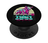 1961 Anno del bue Compleanno 80 Segno zodiacale cinese retrò PopSockets PopGrip Adesivo