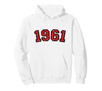 1961 (Rosso e Nero Vintage) Regalo Compleanno 1961 Felpa con Cappuccio