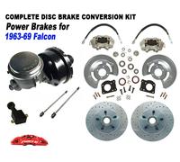 1963-69 Falcon Potenza Anteriore Freno a Disco Conversione Kit W/Forati Rotori