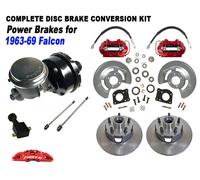 1963-69 Ford Falcon Potenza Anteriore Freno a Disco Kit 5 Lug, Xd Rotori Rossa