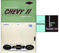 1963 Chevy Nova Convertible Proprietari Manuale Set Di 3 Guida Top Libro Busta