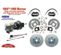 1964-66 Ford MUSTANG Anteriore Potenza Freno Conv Kit, Nero, Profilo Basso Pompa