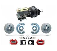 1964-66 Ford Mustang Kit Conversione Freni A Disco Con Pinze Rosse E Rotori XD