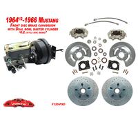 1964-66 MUSTANG Anteriore Potenza Freno a Disco Kit, Rosso - Allume Pompa