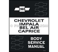 1965 Chevy Corpo Negozio Manuale Impala Bel Aria Caprice Chevrolet Riparazione