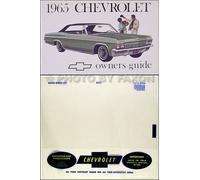 1965 Chevy Proprietari Manuale Con Busta Impala Ss Caprice Bel Aria Biscayne
