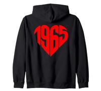 1965 Cuore Vintage 1965 Forma di Cuore Amore 60° Compleanno Felpa con Cappuccio