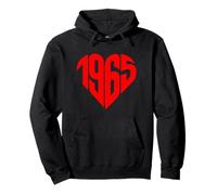 1965 Cuore Vintage 1965 Forma di Cuore Amore 60° Compleanno Felpa con Cappuccio