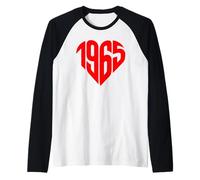 1965 Cuore Vintage 1965 Forma di Cuore Amore 60° Compleanno Maglia con Maniche Raglan