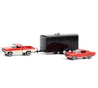 1965 Ford Mustang + 1967 Ford F-100 + Remolque Canal Historia "Hollywood Hitch&Tow Series 9" 1:64 Greenlight 31120C