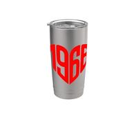 1966 Cuore Vintage 1966 Forma di Cuore Amore 60° Compleanno Bicchiere termico in acciaio inox doppia parete