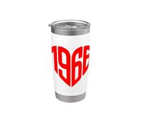 1966 Cuore Vintage 1966 Forma di Cuore Amore 60° Compleanno Bicchiere termico in acciaio inox doppia parete