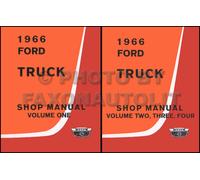 1966 Ford Negozio Manuale Set F100 F250 F350 Pickup E Camion F500-F1100 B C N P