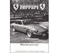 1967-1968 Ferrari Specifiche Brochure 330 Gt Spyder GTS 275 Gtb Originale Sales