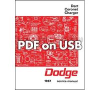 1967 Dodge Auto Negozio Manuali On USB Caricabatterie Coronet Dart Polara Monaco