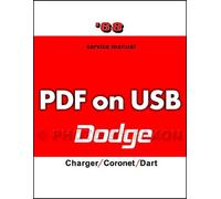 1968 Dodge USB Negozio Manuale Caricabatterie Coronet Dart Polara Monaco Service