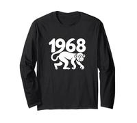 1968 Scimmia - Anno Zodiacale Cinese Personalizzato Word Art Maglia a Manica