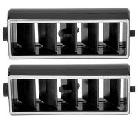 1969-82 Centro AC Dash Sfiato Deflettore - Nero W / Cromo Orlo Coppia