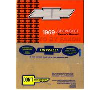 1969 Chevy Owner Manuale Pacchetto Ss Impala Caprice Bel Aria Biscayne Chevrolet
