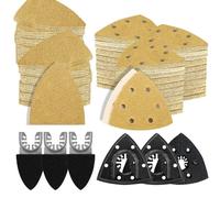 196PCS Set di Carta Abrasiva 93mm per levigatrici delta, disponibile in diverse grane,ideale per aree ristrette,legno duro,pareti,rimozione ruggine e vetrata